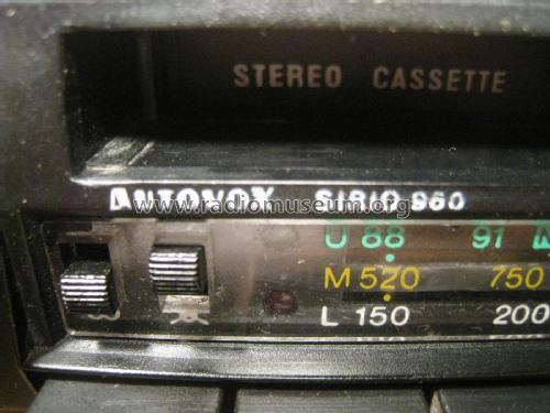 Sirio 960; Autovox SPA; Roma (ID = 2111857) Car Radio