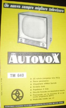 TM640; Autovox SPA; Roma (ID = 1688985) Television