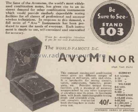 DC AvoMinor 1935 Version; AVO Ltd.; London (ID = 2701631) Equipment