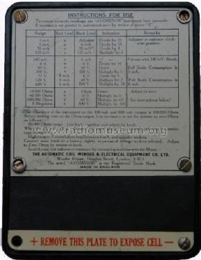 DC AvoMinor 1935 Version; AVO Ltd.; London (ID = 2146794) Equipment