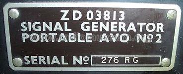 Signal Generator Portable No 2, ZD 03813; AVO Ltd.; London (ID = 1224356) Equipment