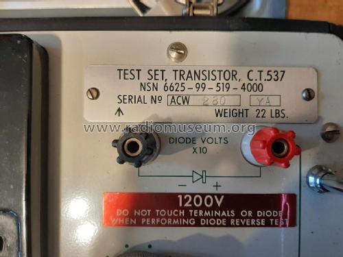 Transistor Test Set CT 537; AVO Ltd.; London (ID = 2822854) Equipment