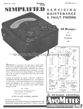 Universal AvoMeter 7 Mk.i ; AVO Ltd.; London (ID = 2805688) Equipment