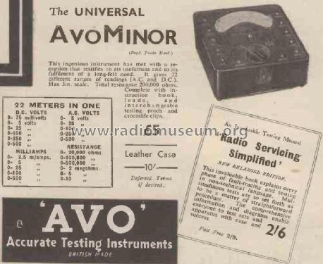 Universal AvoMinor Model 1; AVO Ltd.; London (ID = 2701633) Equipment