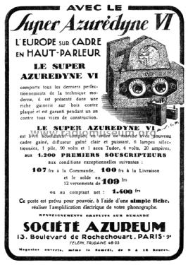 Super Azurédyne VI ; Azureum; Paris (ID = 1992568) Radio