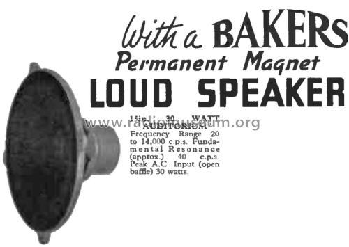 Auditorium 15in. 30 Watt ; Baker Loudspeaker (ID = 2902020) Speaker-P