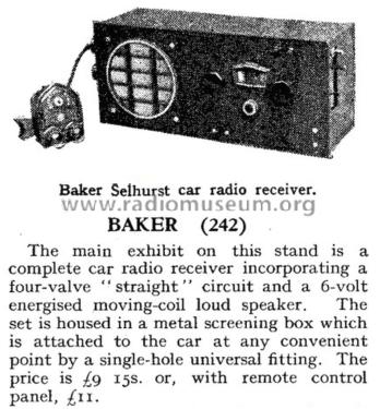 Car Radio ; Baker Loudspeaker (ID = 2900893) Radio