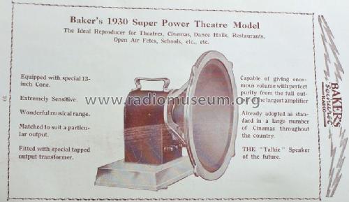 Theatre Model AC Mains C.M.A.C; Baker Loudspeaker (ID = 1703726) Speaker-P