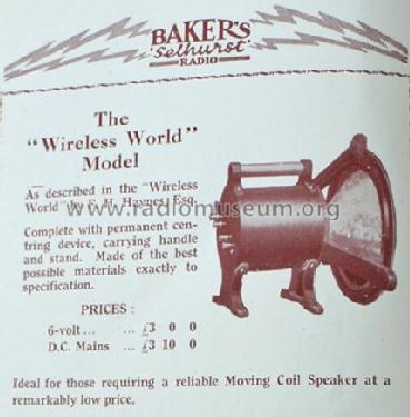 Wireless World W.W.6; Baker Loudspeaker (ID = 1703753) Speaker-P