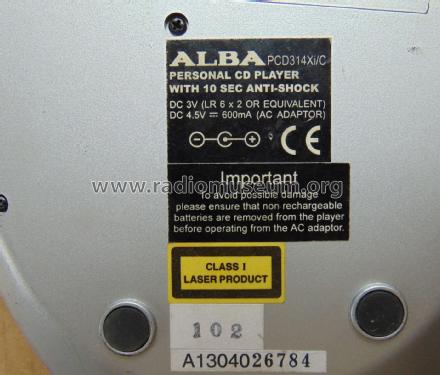 Personal Compact Disc Player PCD314Xi/C; Alba Brand Balcombe (ID = 2715531) R-Player