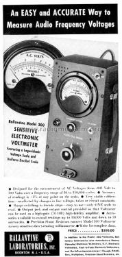 Electronic Voltmeter 300; Ballantine (ID = 1797150) Equipment