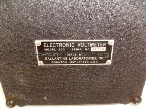 Electronic Voltmeter 300; Ballantine (ID = 1841202) Equipment