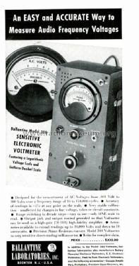 Electronic Voltmeter 300; Ballantine (ID = 2651564) Equipment