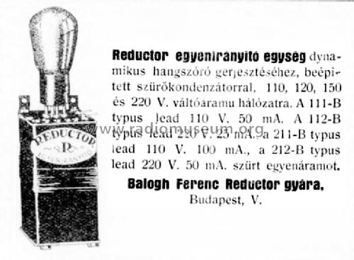 Reductor Egyenirányító egység - Rectifier Unit 112B; Balogh Ferenc (ID = 2472978) Power-S