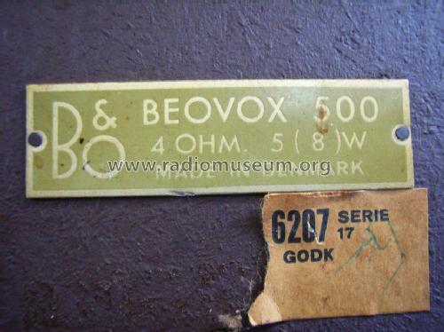 Beovox 500 6207; Bang & Olufsen B&O; (ID = 624218) Parleur