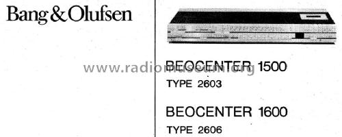 Beocenter 1500 2603; Bang & Olufsen B&O; (ID = 1062885) Radio