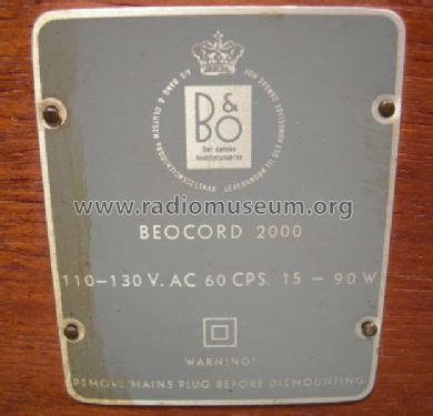 Beocord 2000; Bang & Olufsen B&O; (ID = 1020479) R-Player