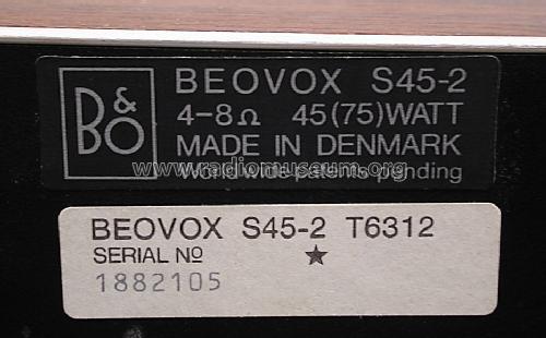 Beovox S 45-2 6312; Bang & Olufsen B&O; (ID = 1577928) Speaker-P