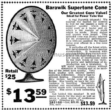 Supertone Cone ; Barawik Co.; Chicago (ID = 460077) Speaker-P