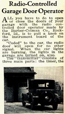 Radio-controlled Garage Door Operator; Barber-Colman Co.; (ID = 666882) Radio