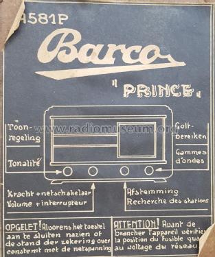 Senior Prince A581P; Barco, Belgian (ID = 2560177) Radio