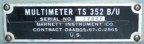 Multimeter TS352B/U; Barnett Instrument, (ID = 585717) Equipment