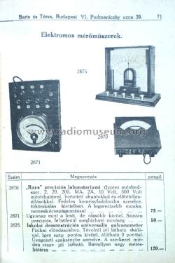 Labor V/A Meter Roys; Barta es Tarsa BAPO; (ID = 1599000) Equipment