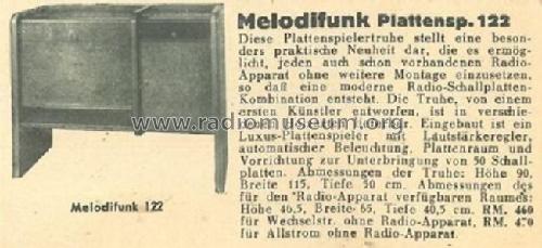 Melodifunk Plattenspieler-Truhe 122; Barth, Radio- (ID = 3092340) R-Player