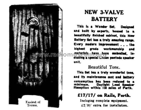 3-Valve Battery Console ; Batyphone, C.S. Baty (ID = 1693321) Radio