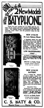 3-Valve Battery Console ; Batyphone, C.S. Baty (ID = 1693322) Radio