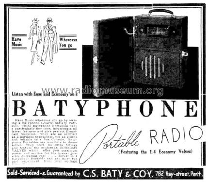 5-Valve Broadcast Portable ; Batyphone, C.S. Baty (ID = 1693612) Radio