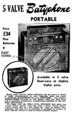 5-Valve Portable ; Batyphone, C.S. Baty (ID = 1693343) Radio