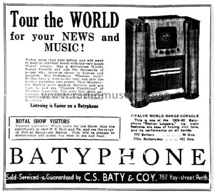 7-Valve 'World Range' Console 772V; Batyphone, C.S. Baty (ID = 1693622) Radio