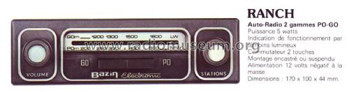 Ranch ; Bazin Électronic, (ID = 2096952) Autoradio