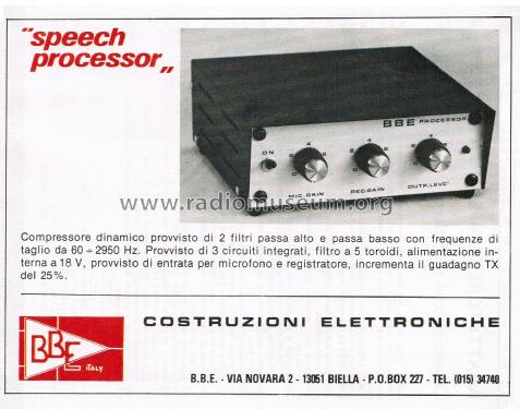 Speech Processor ; BBE Italy; Biella (ID = 2799892) Amateur-D