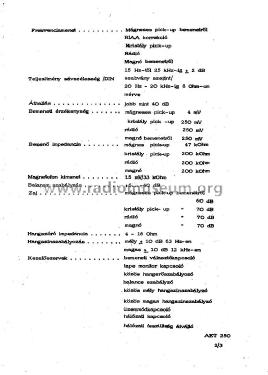 Stereo Amplifier AET-250; BEAG - Budapesti (ID = 3039501) Ampl/Mixer