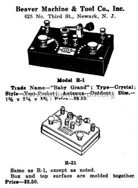 Baby Grand Crystal Model R-21; Beaver Machine & (ID = 1955201) Crystal