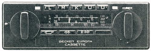 Europa Cassette Kurier 582; Becker, Max Egon, (ID = 1246962) Car Radio