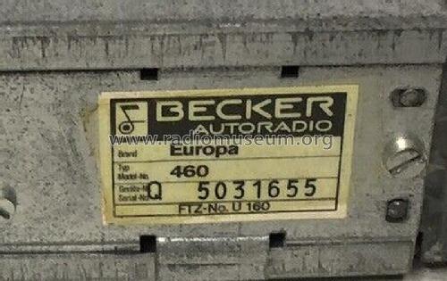 Europa LMKU 460; Becker, Max Egon, (ID = 2862905) Car Radio