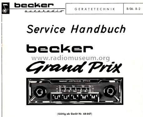 Grand Prix ; Becker, Max Egon, (ID = 2274964) Autoradio
