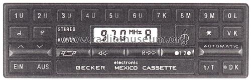 Mexico Cassette electronic 611 ab FR 6406 400 und ab HS 6407 737; Becker, Max Egon, (ID = 2272675) Autoradio