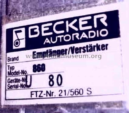 Mexico 860; Becker, Max Egon, (ID = 765200) Car Radio