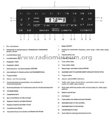 Mexico Cassette electronic 610/614; Becker, Max Egon, (ID = 2552183) Car Radio