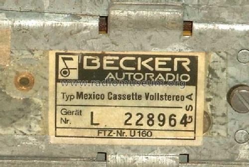 Mexico Cassette Vollstereo ; Becker, Max Egon, (ID = 211298) Car Radio
