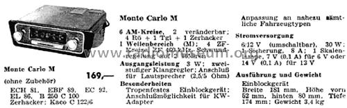 Monte Carlo M; Becker, Max Egon, (ID = 2550417) Car Radio