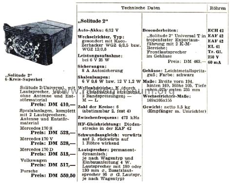 Solitude 2; Becker, Max Egon, (ID = 2393227) Car Radio