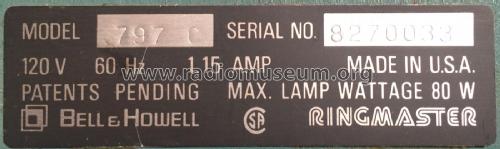 RingMaster Sound/Slide Projector 797C; Bell & Howell, (ID = 2207804) Sonido-V