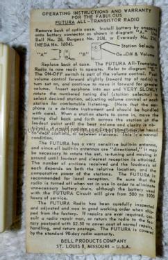 Futura All Transistor ; Bell Products Corp.; (ID = 2659079) Radio
