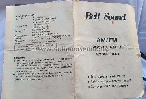 AM/FM Pocket Radio DM-2; Bell Sound Systems; (ID = 3123918) Radio