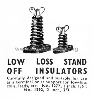 Stand-off Insulator 1277, 10B/193; Belling & Lee, Ltd.; (ID = 3079521) Radio part